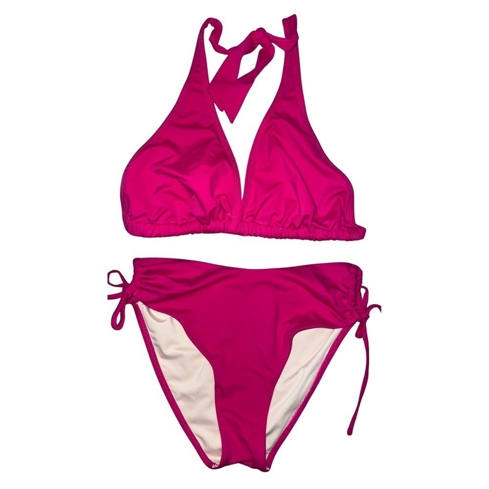 Swimsuits for All Hot Pink Triangle Bikini Size 10/12